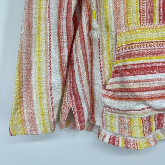Southern Spirit Hoodie Small Poncho Sweater Yellow Stripe Panama City Beach - Picture 4 of 10